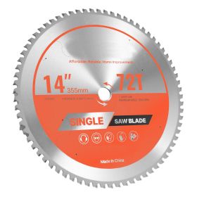 Circular Saw Blade, 14 inch Diameter, 72 Sharp Alloy Teeth, 1 inch Arbor, Fine Finish, Metal Cutting Blade for Circular Saw
