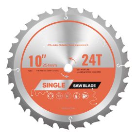 Circular Saw Blade, 10 inch Diameter, 24 Sharp Alloy Teeth, 5/8 inch Arbor, Fine Finish, Wood Cutting Blade for Circular Saw