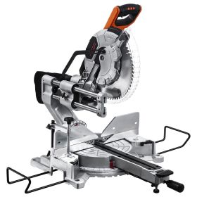 Sliding Compound Miter Saw, 12-Inch Blade, 15 Amp Motor, 60-Tooth, Corded Double Bevel Sliding Miter Saw, LED Precision Alignment, Angle Adjustab