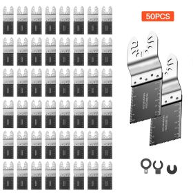 50PCS Bi-Metal Oscillating Saw Blades, Universal Quick Release Oscillating Multi Tool Blades, Multitool Tool Blades for Nails, Soft Metal, Wood