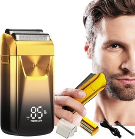Electric Foil Shaver for Men,Wet Dry Mens Barber Shaver & Trimmer 2 in 1,Professional USB Cordless Rechargeable Razor for Men,LCD Display