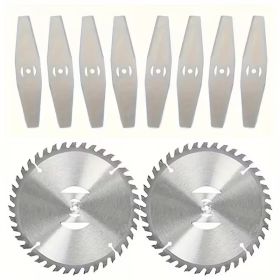 10 Pack Brush Cutter Blade Replacement Kit, 6 Inch Stainless Steel Saw Blades and Square Metal Trimmer Blades for Weed Eater