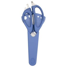 8-in-1 Stainless Steel Serrated Chef Kitchen Shears, Blue