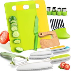 13 Pieces Montessori Kitchen Toys for Toddlers-Kids Cooking Sets Real-Toddler Toys Set for Real Cooking with Plastic Children Safe Knives Crinkle