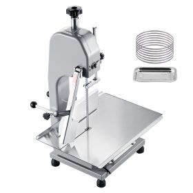 Commercial Electric Meat Bandsaw, 1100W Bone Sawing Machine with 12.4" x 18.1" Workbench, 0-4.3" Cutting Thickness, 7 Extra Replacement Blades