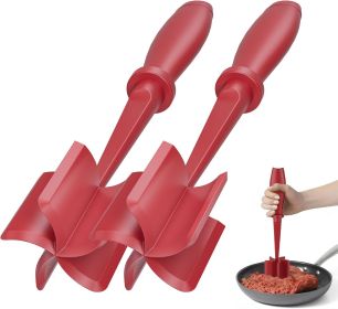 2 Pcs Meat Chopper, Upgrade Hamburger Grinder, Premium Heat Resistant Meat Masher for Ground Beef, Ground Turkey and More, Non Stick Mix Chopper