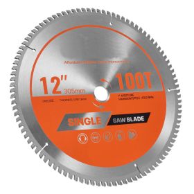 Circular Saw Blade, 12 inch Diameter, 100 Sharp Alloy Teeth, 1 inch Arbor, Fine Finish, Aluminum Cutting Blade for Circular Saw