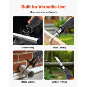 Corded Reciprocating Saw, 120 Volt 6 Amp, 3000 SPM Variable Speed, 3/4 inch Stroke Length, Electric Reciprocating Saw with 8 Blades and Carrying