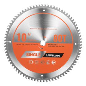Circular Saw Blade, 10 inch Diameter, 80 Sharp Alloy Teeth, 5/8 inch Arbor, Fine Finish, Aluminum Cutting Blade for Circular Saw