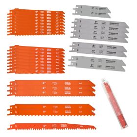 Reciprocating Saw Blades, 32-Piece, Various Sizes Bi-Metal Reciprocating Saw Blade Set with Universal Shank, for Metal and Wood Cutting
