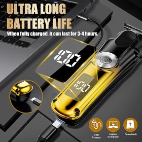 6-in-1 Hair Clipper Beard Trimmer for Men, IPX6 Waterproof Electric Shaver Razor&Cordless Hair Clipper Grooming Kit Hair Trimmer for Nose, Body