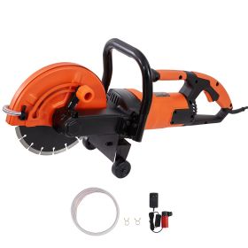 Electric Concrete Saw, 9 in, 1800 W Motor Circular Saw Cutter with 3.5 in Cutting Depth, Wet/Dry Disk Saw Cutter Includes Water Line, Pump and Bl