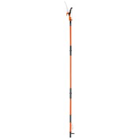 Manual Pole Saw, 7.3-27 ft Extendable Tree Pruner, Sharp Steel Blade and Scissors High Branches Trimming