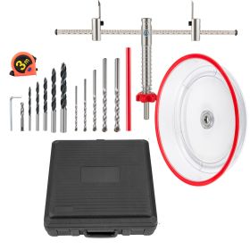 Adjustable Hole Saw Cutter Kit, 1-5/8" to 8" (40-200 mm), Two Replaceable Pilot Drill Bits, Twin Blade Recessed Hole Saw with PC Dust Shield