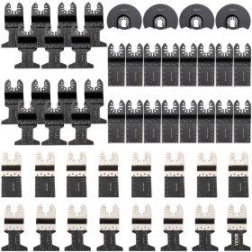 50 PCS Oscillating Saw Blades, Quick Release Multitool Blades Kit, HCS Tool Blades for Wood Plastic Metal Nails Bolts