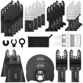 30PCS Multi Tool Blades Kits, Universal Quick Release Oscillating Saw Blades, 8 Types Wood Metal Plastic Oscillating Tool Blades