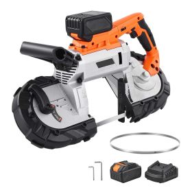 20V Portable Band Saw Kit, 5 Inches Deep Cut, AC 110V, 360W Bandsaw with Brushless Motor, 4.0 Ah Battery, Cordless and Compact Portaband