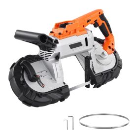 20V Portable Band Saw, 5 Inches Deep Cut, 360W Bandsaw with Brushless Motor, Cordless and Compact Portaband, Hang Hooks, 0-120 m/min Variable Spe