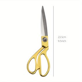 One Pair Of Golden Fabric Scissors Stainless Steel Sharp Tailor Scissors Clothing Scissors Professional Heavy Duty Dressmaking Shears Sewing Tail (size: 9.5")