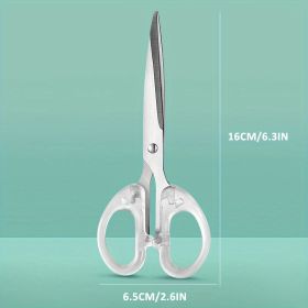 Transparent Handle Office Cutting Tools New Design Exquisite Good-looking Scissors Transparent Scissors School Student Office Multi-functional Ma (Items: 6.3inch)