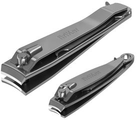 Nail Clipper Set, Sturdy Stainless Steel Fingernails & Toenails Clippers & Nail File, Sharp Effortless Fingernail Toenail Trimmer (Color: Gray)