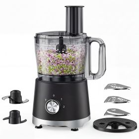 Food Processor 10.5 Cup, Vegetable Chopper 5 Blades 3 Modes, Large Capacity, Dishwasher Safe, Stainless Steel Blades, for Smoothie, Fruit and Dou (Color: Black)